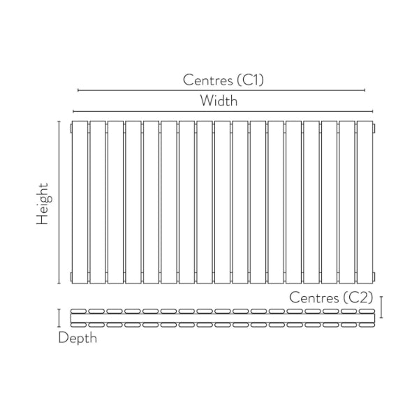 Fairford Bravo White Double Designer Radiator 600mm X 1430mm