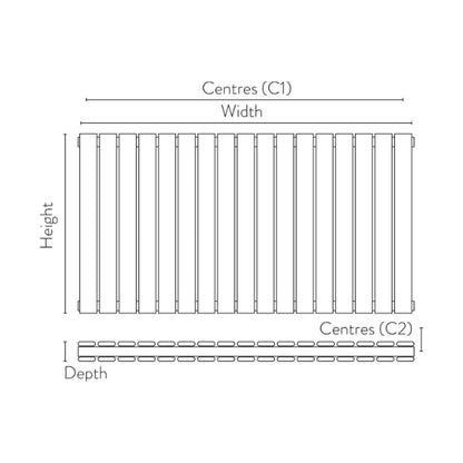 Fairford Bravo White Double Designer Radiator 600mm X 750mm