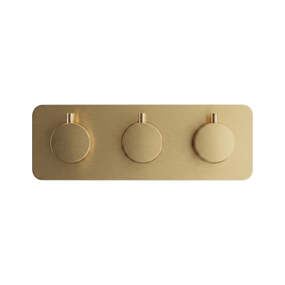 Fairford Element 7 Brushed Brass Triple Shower Valve, 3 Outlet