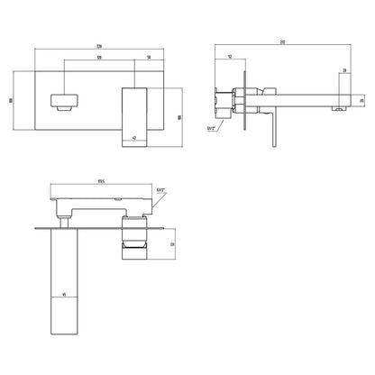 Fairford Carta Wall Mounted Basin Mixer