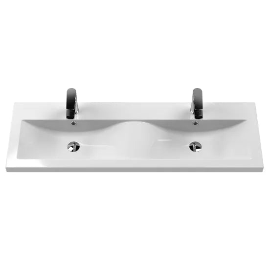 Fairford Aspri Black Woodgrain 1200mm 4 Drawer Wall Hung Vanity Unit