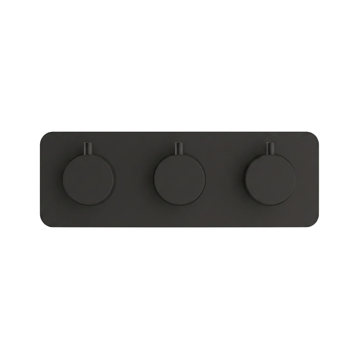 Fairford Element 7 Matt Black Triple Shower Valve, 3 Outlet