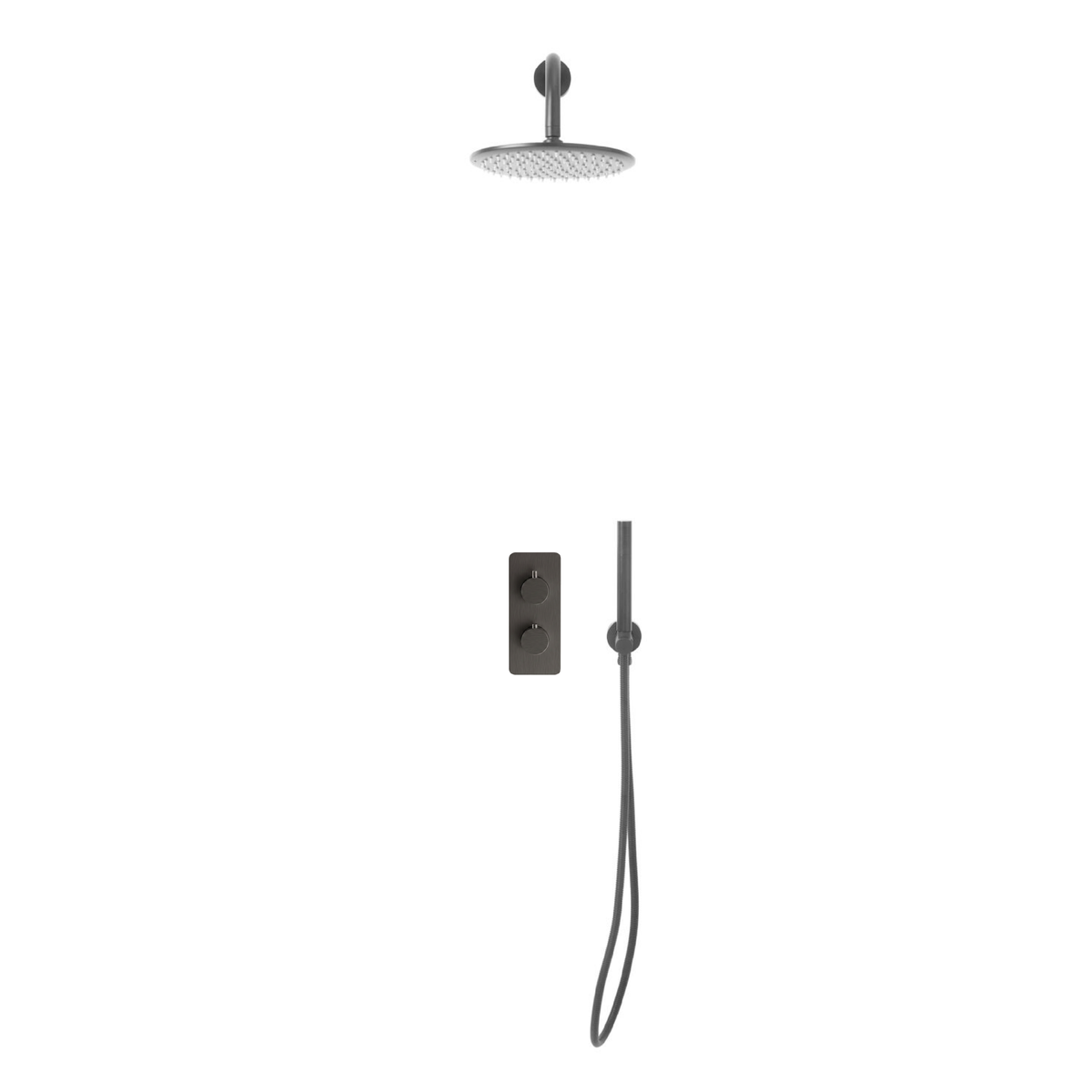 Fairford Element 7 Gunmetal Concealed Shower Kit with Overhead and Handset