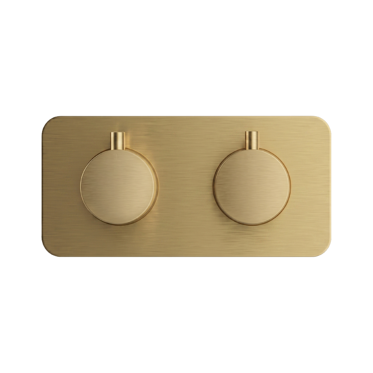 Fairford Element 7 Brushed Brass Twin Shower Valve, 1 Outlet