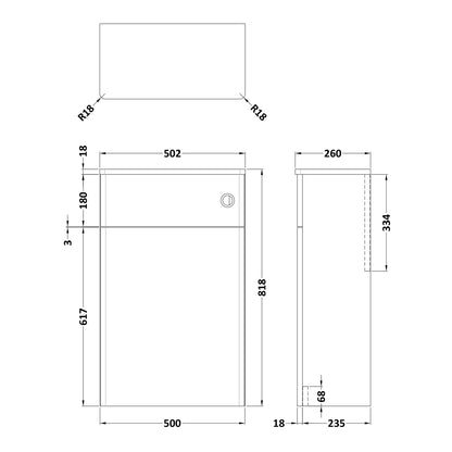 Fairford Laurel 500mm Satin White WC Unit