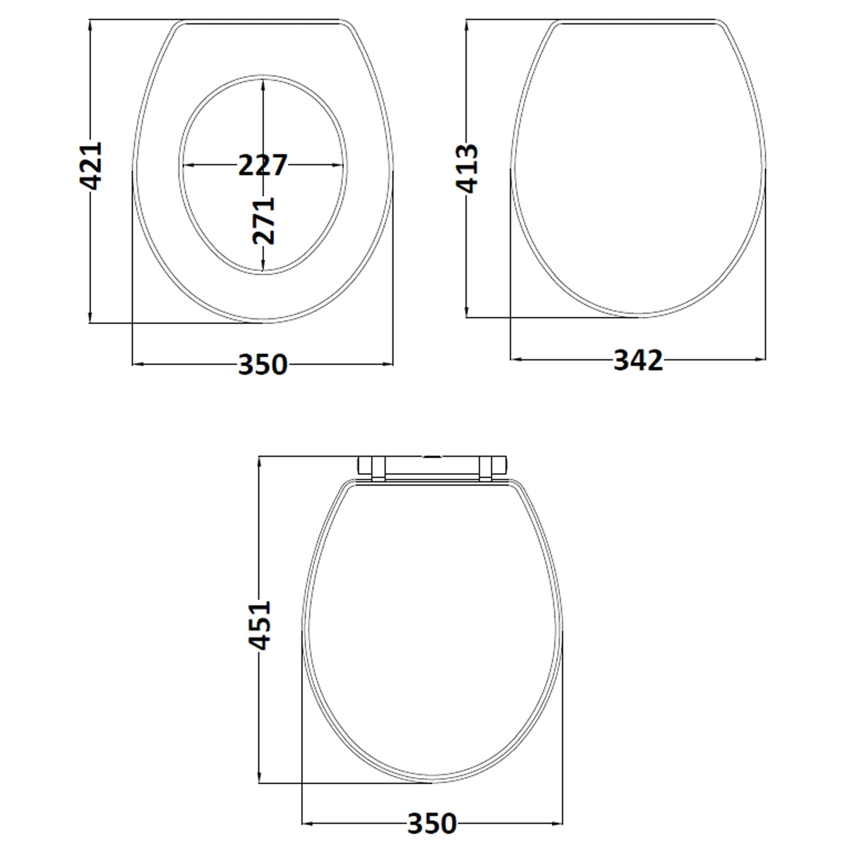 Fairford Lauren Satin Grey Toilet Seat