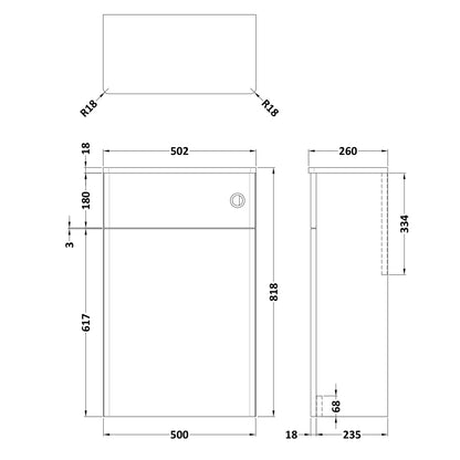 Fairford Laurel 500mm Satin Green WC Unit