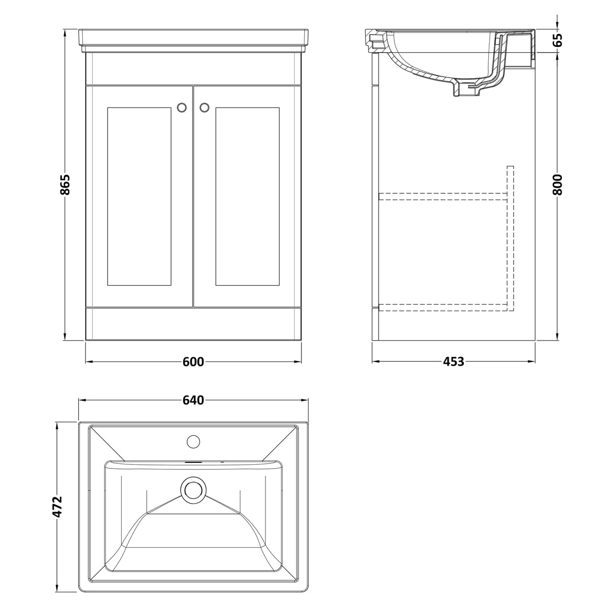 Fairford Laurel 600mm Floor Standing Satin Green Vanity Unit - 1 Tap Hole