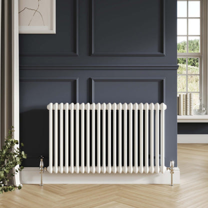 Fairford 2 Column Horizontal White Designer Radiator 600mm X 1010mm