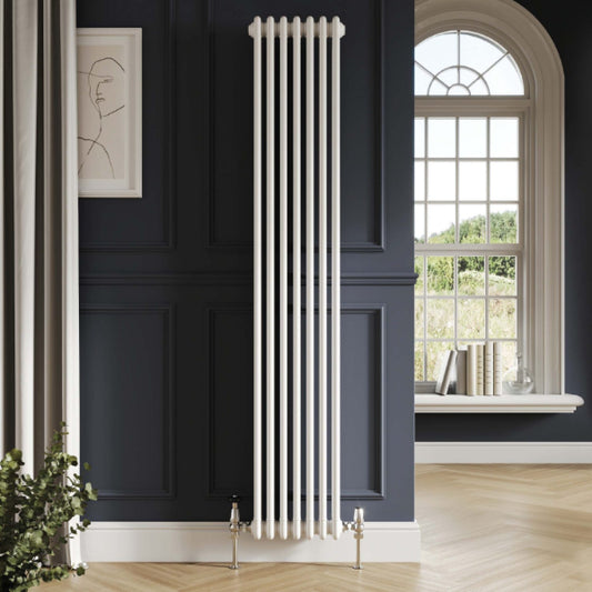 Fairford 3 Column Vertical White Designer Radiator 1800mm X 425mm