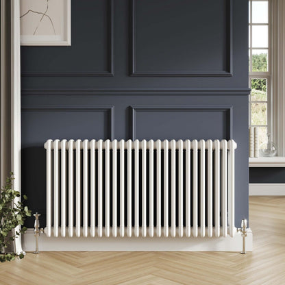 Fairford 3 Column Horizontal White Designer Radiator 600mm X 1010mm