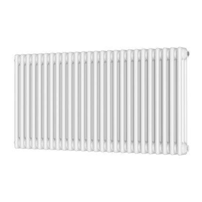 Fairford 3 Column Horizontal White Designer Radiator 600mm X 1190mm