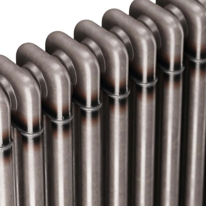 Fairford 3 Column Horizontal Raw Metal Designer Radiator 600mm X 643mm