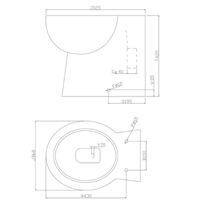 Fairford Tiber Back To Wall Toilet with Soft Close Seat