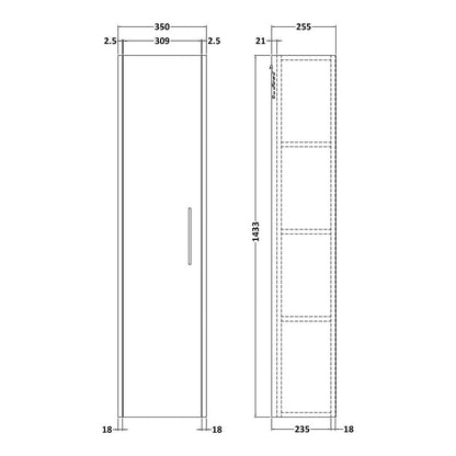 Fairford Anika 350mm Graphite Woodgrain Tall Unit