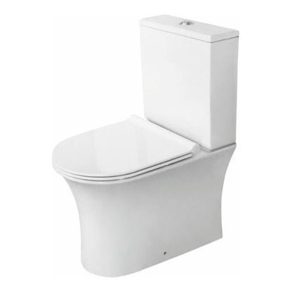Fairford Tiene Rimless Closed Back Close Coupled Toilet with Wrapover Soft Close Seat