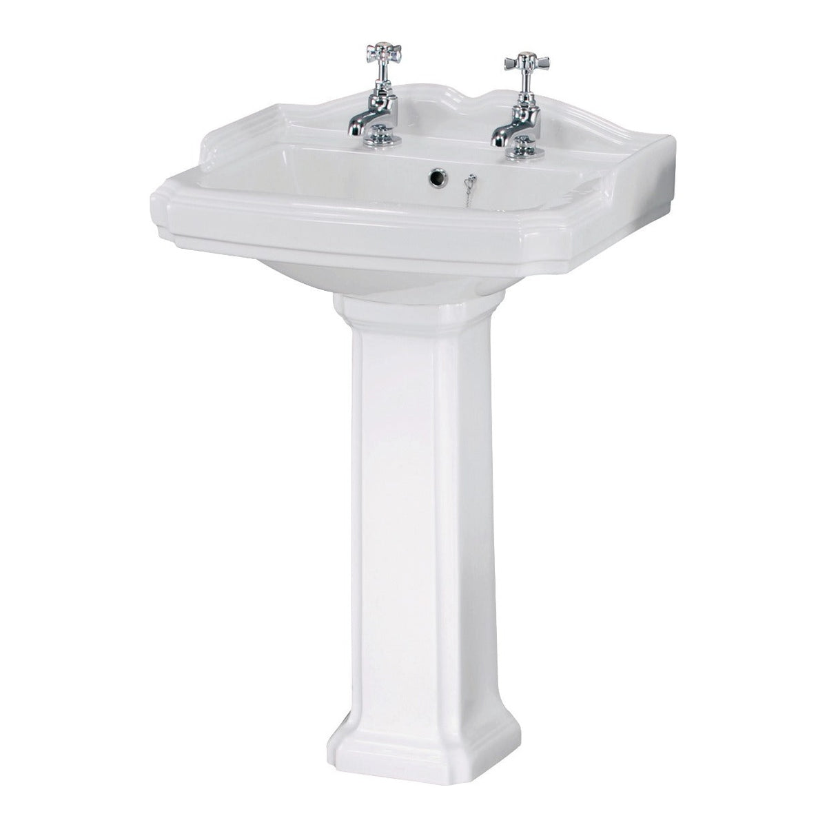 Fairford Winchester 580mm 2 Tap Hole Basin with Full Pedestal