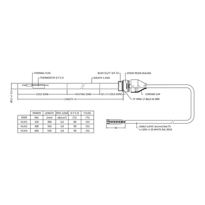 Fairford 300W Chrome Heating Element