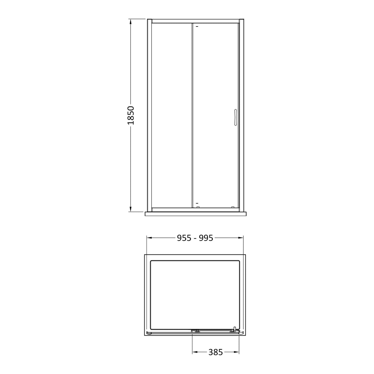 Fairford 5mm 1000mm Chrome Sliding Shower Door