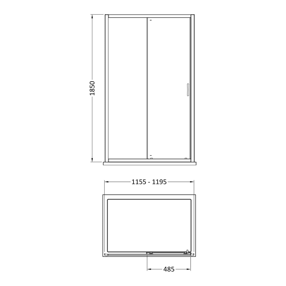 Fairford 5mm 1200mm Chrome Sliding Shower Door