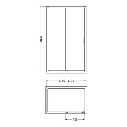 Fairford 5mm 1200mm Chrome Sliding Shower Door
