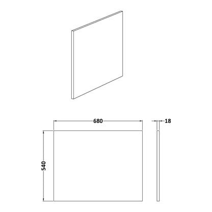 Fairford MDF Grey Gloss End Panel, 700mm