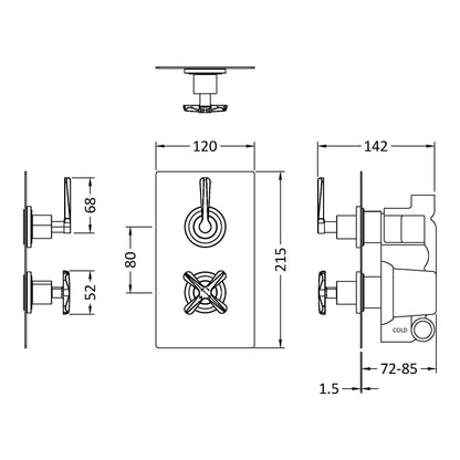 Fairford Verso Concealed Twin Valve, 1 Outlet