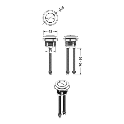 White Flush Button for Close Coupled Cisterns