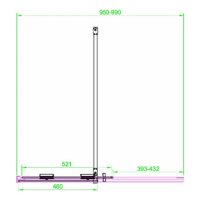 Fairford 8mm Frameless 1000mm Gunmetal Sliding Shower Door