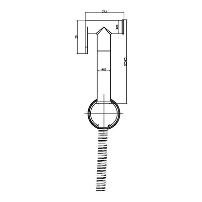 Fairford Element 7 Brushed Brass Douche Handset, Hose & Hold