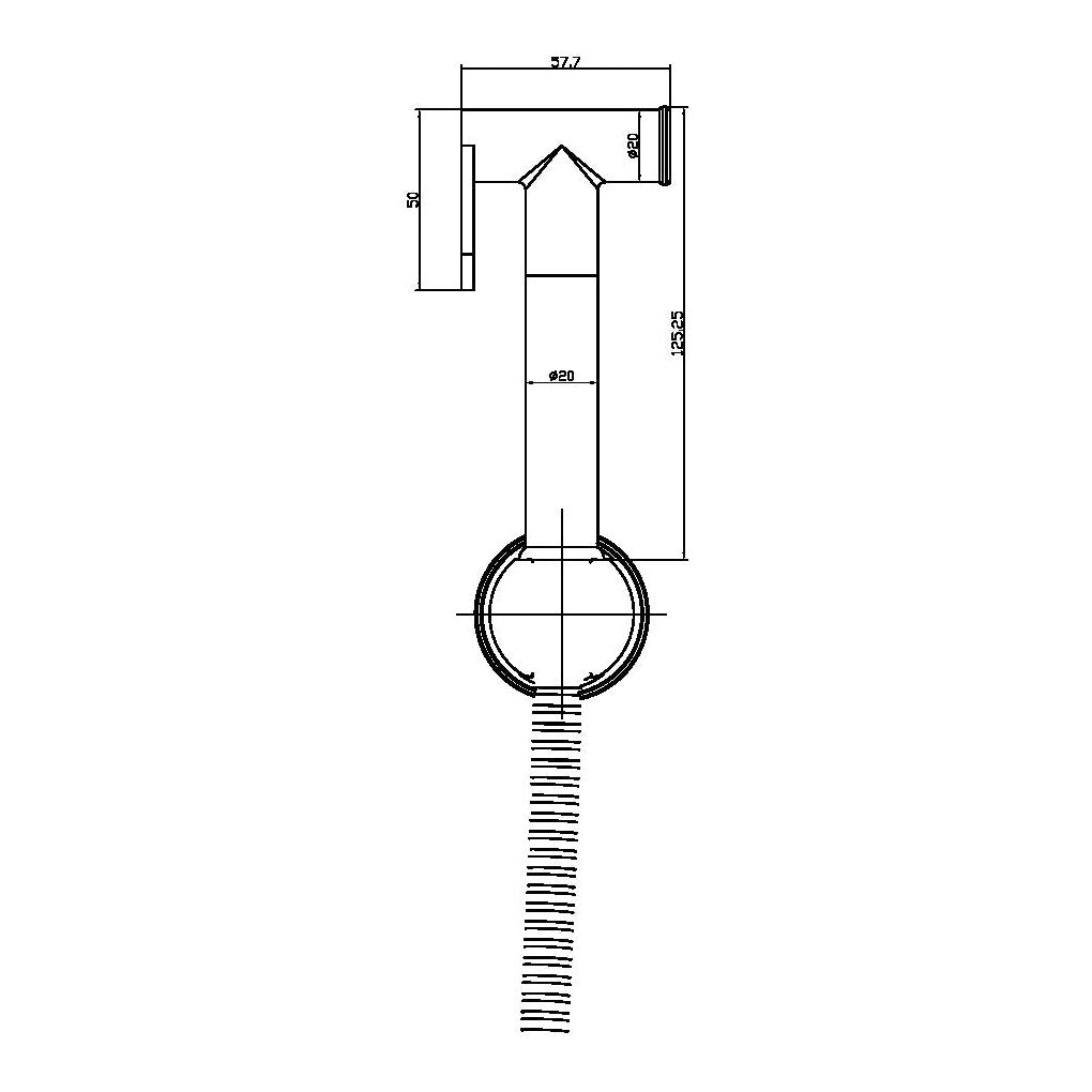 Fairford Element 7 Matt Black Douche Handset, Hose, Holder and Outlet