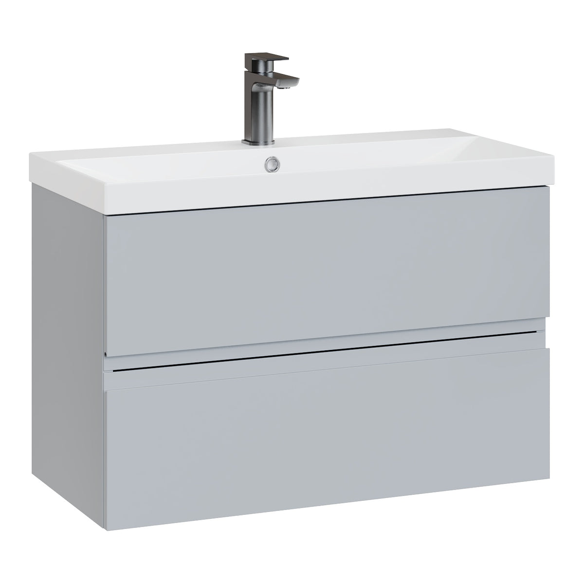 Fairford Finesse 800mm Satin Grey Wall Hung Vanity Unit