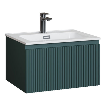 Fairford Sophia Smoked Sage 600mm Wall Hung Vanity Unit with Basin