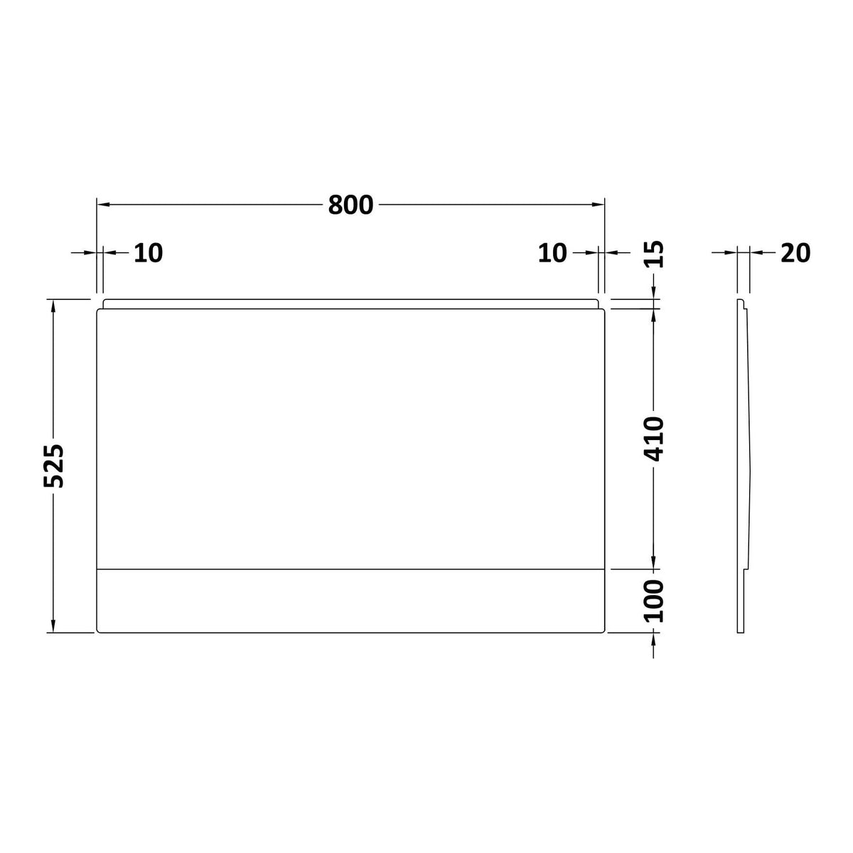 Fairford Acrylic Bath End Panel, 800mm