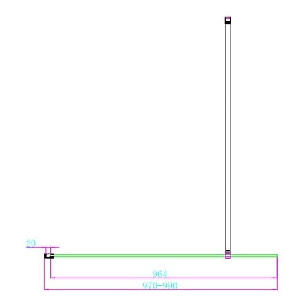 Fairford 10mm 1000mm Brushed Brass Wetroom Screen