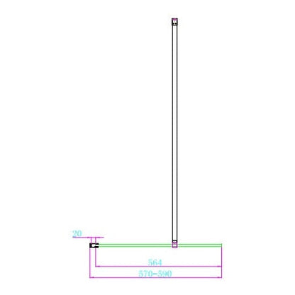 Fairford 10mm 600mm Gunmetal Wetroom Screen