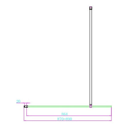 Fairford 10mm 900mm Wetroom Screen