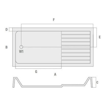 Fairford 1700 x 800 x 40mm Walk-In Shower Tray