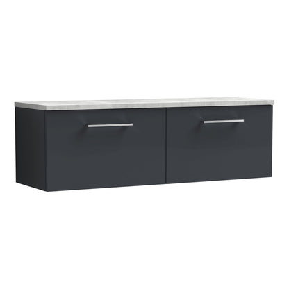 Fairford Aspri Soft Black 1200mm 4 Door Floorstanding Vanity Unit with Worktop
