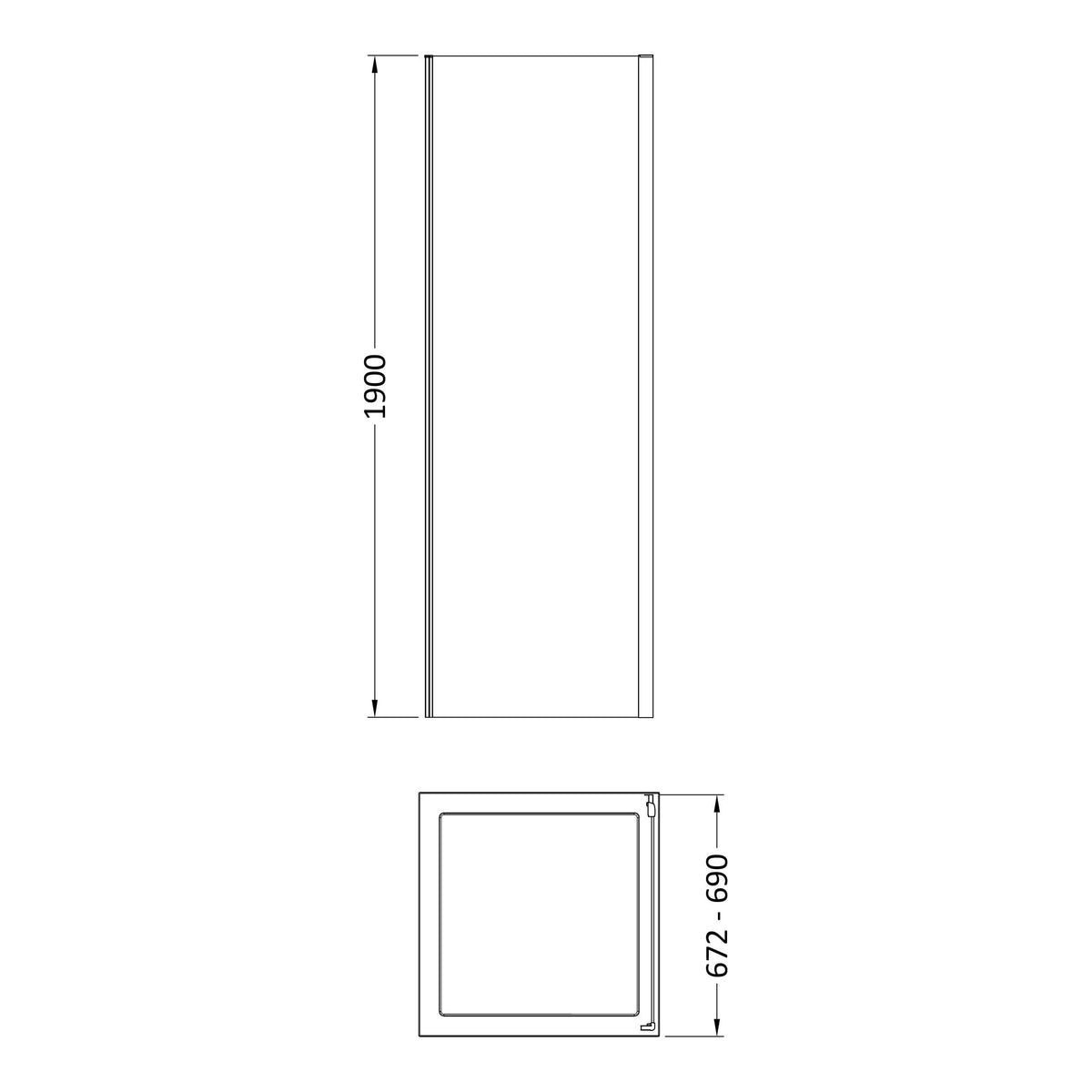 Fairford 6mm 700mm Matt Black Side Panel