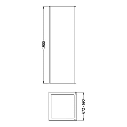 Fairford 6mm 700mm Matt Black Side Panel