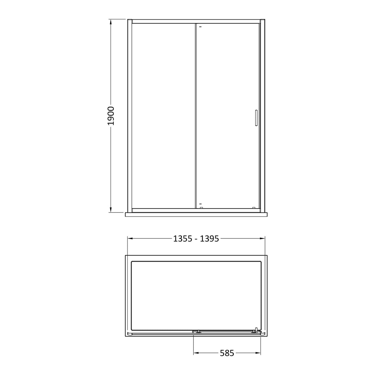 Fairford 6mm, 1400mm Sliding Shower Door