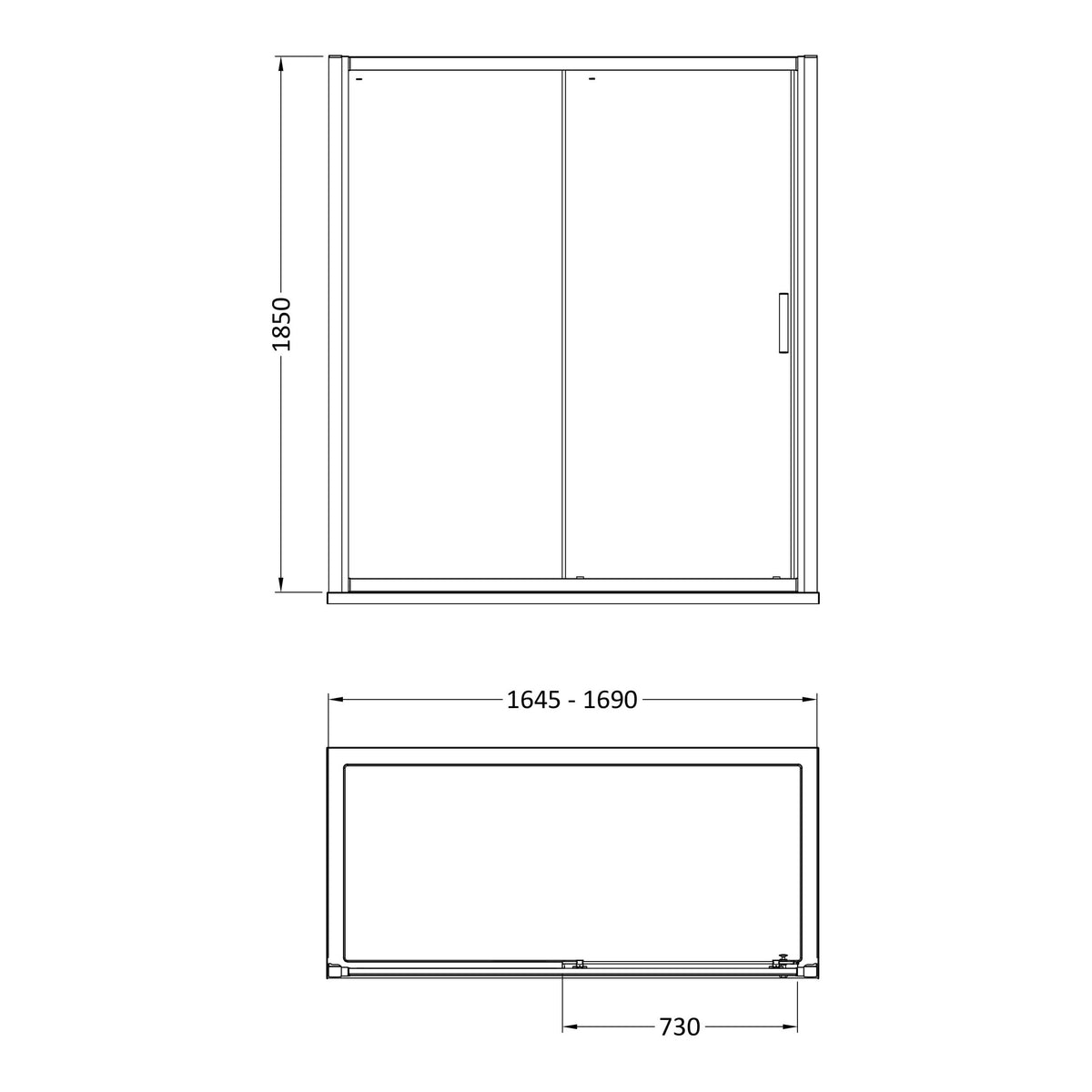 Fairford 6mm, 1700mm Sliding Shower Door