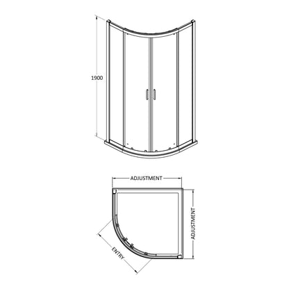Quadrant enclosure dimension drawing