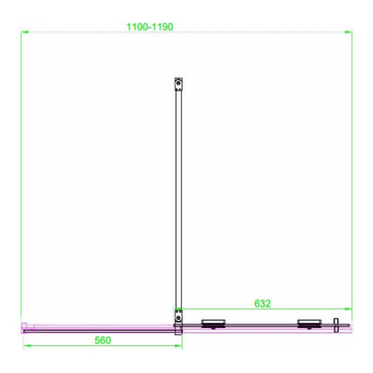 Fairford 8mm Frameless 1200mm Chrome Sliding Shower Door