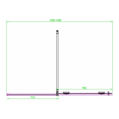 Fairford 8mm Frameless 1600mm Matt Black Sliding Shower Door