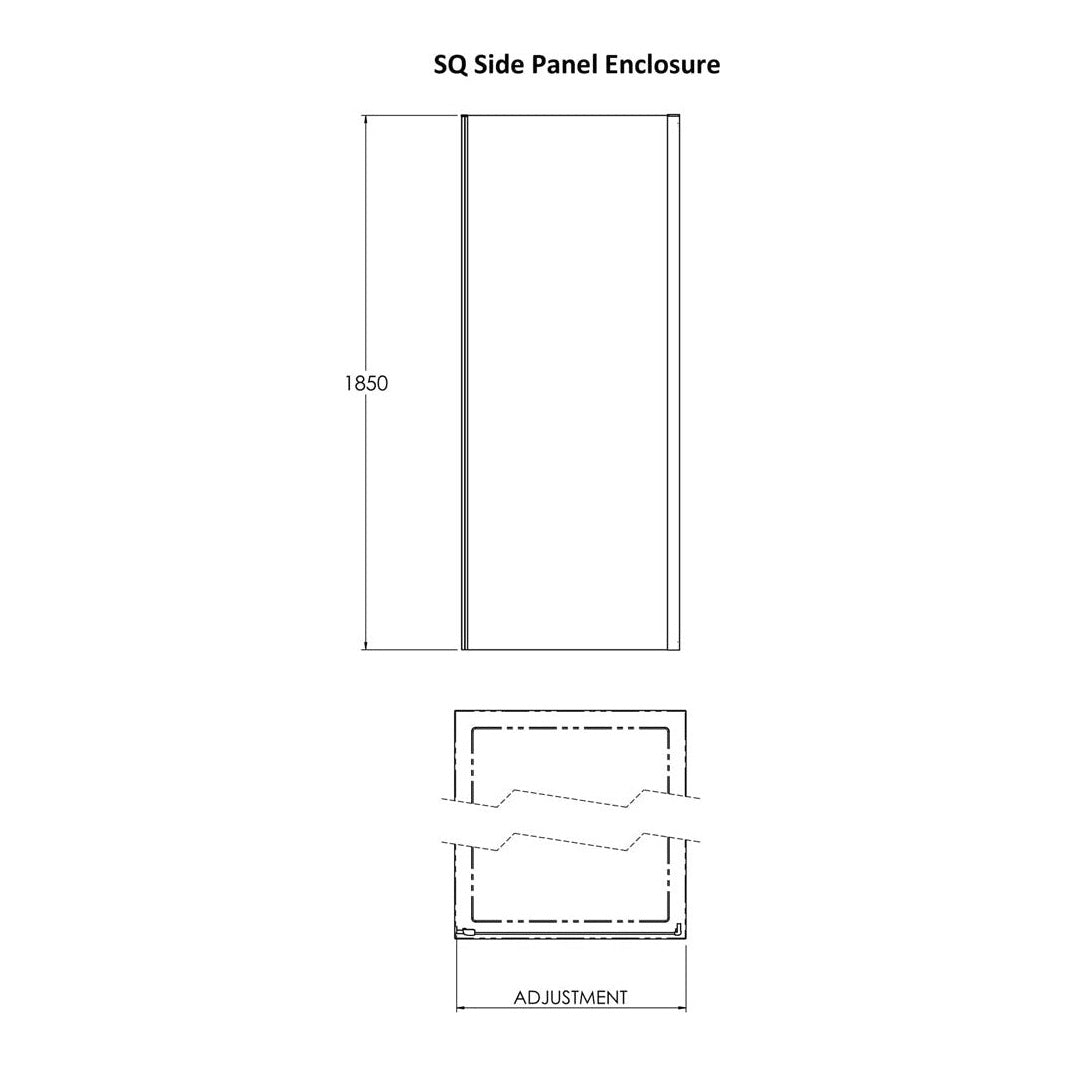 Fairford 6mm 800mm Brushed Brass Enclosure Side Panel
