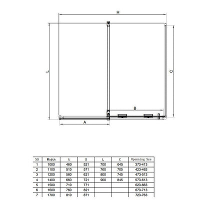 Fairford 8mm Frameless 760mm Brushed Brass Side Panel