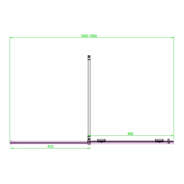 Fairford 8mm Frameless 1700mm Chrome Sliding Shower Door