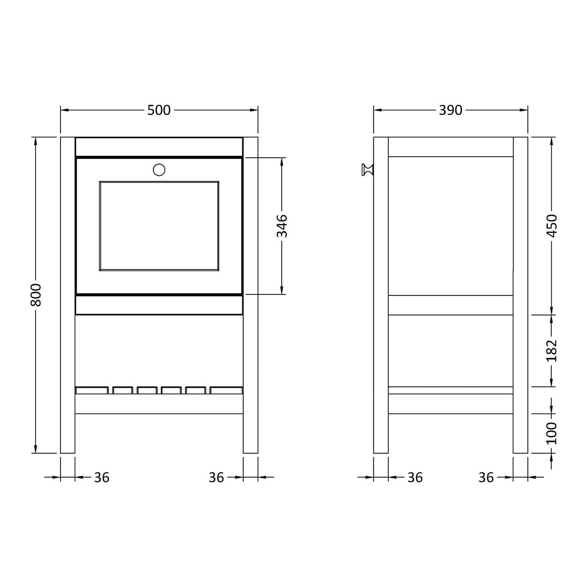 Fairford Juliette Fern Green 500mm 1 Drawer Floorstanding Vanity Unit with 0 Tap Hole Basin